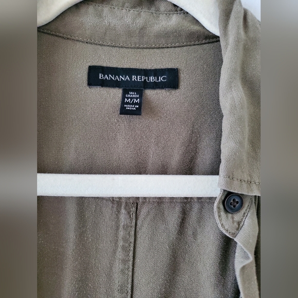 Banana Republic Khaki Button-Down Belted Dress - Picture 4 of 7